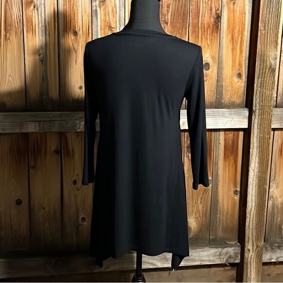 LOGO top tunic black slinky knit sharkbite long sleeve Small FIRm on PRICE - Picture 3 of 6